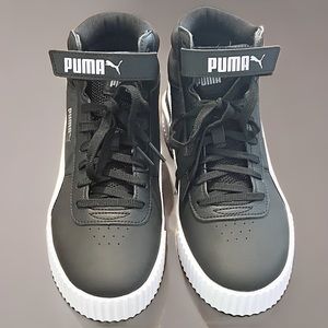 PUMA Carina Mid High Top Womens Black Sneakers Casual Shoes